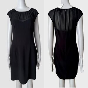 NWT H&M Sheer Sweetheart Neckline Little Black Dress Cocktail Party LBD Size 8